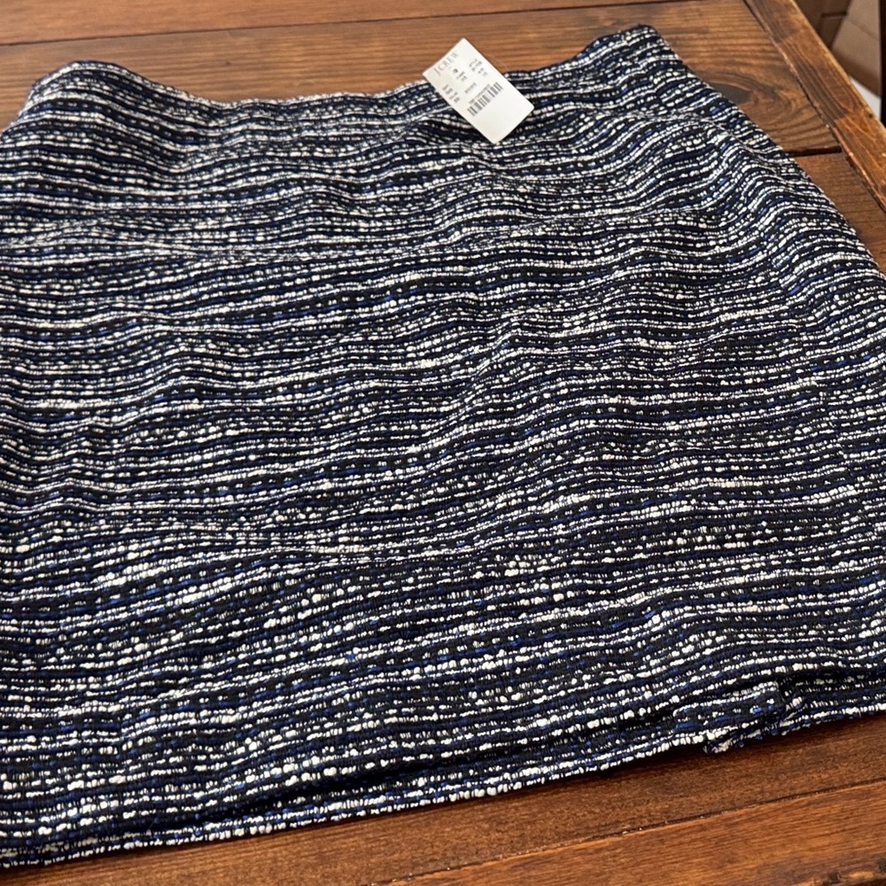 J. Crew Navy and White Striped Skirt